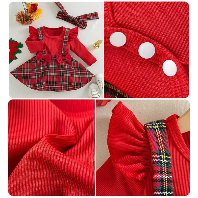 Overall Dress For Girls Christmas Plaid Kids Dress Cute Children Clothing Cotton Girls Clothes For Cold Weather