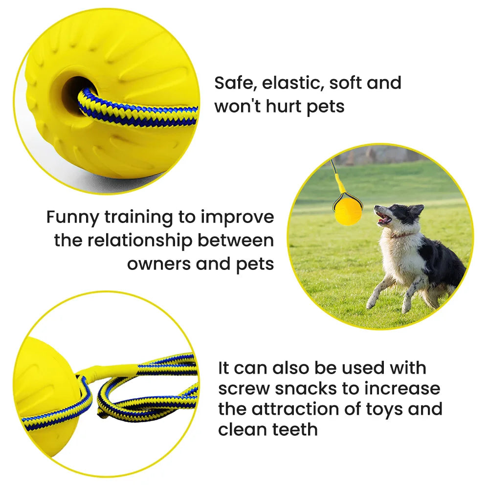 Pet Dog Toys EVA Ball Toys with Rope Interactive Tug of War Toy for Large Dogs Elastic Floating Training Chew Toys Dog Supplies