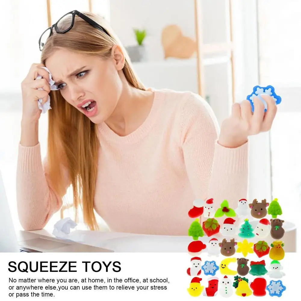 Squishies Christmas Toys Christmas Squishy Squeeze Balls Reusable Christmas Fidget Ball Toys For Boys Girls Adults Kids