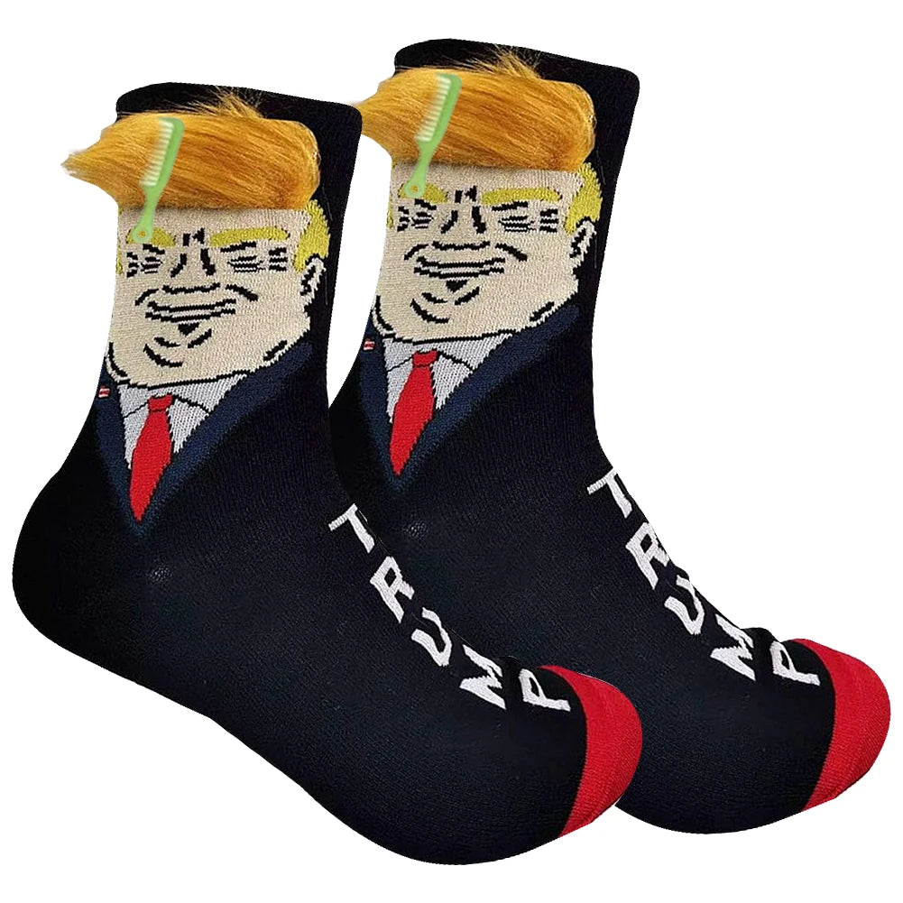 2024 President Donald Trump Spoof Funny Socks Streetwear Hip Hop Crew Socks Donald Trump Socks Novelty Funny Socks for Men Women