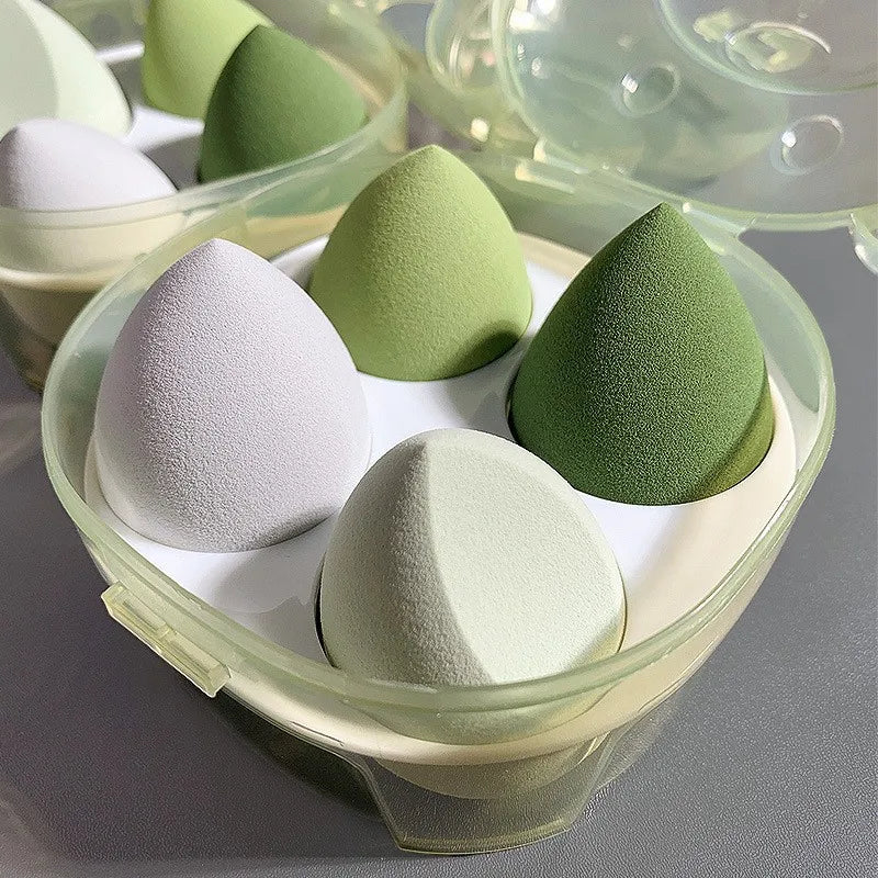 4Pcs Makeup Sponge Powder Puff Dry & Wet Combined Beauty Cosmetic Ball Powder Puff Bevel Cut Make Up Sponge Foundation Tools