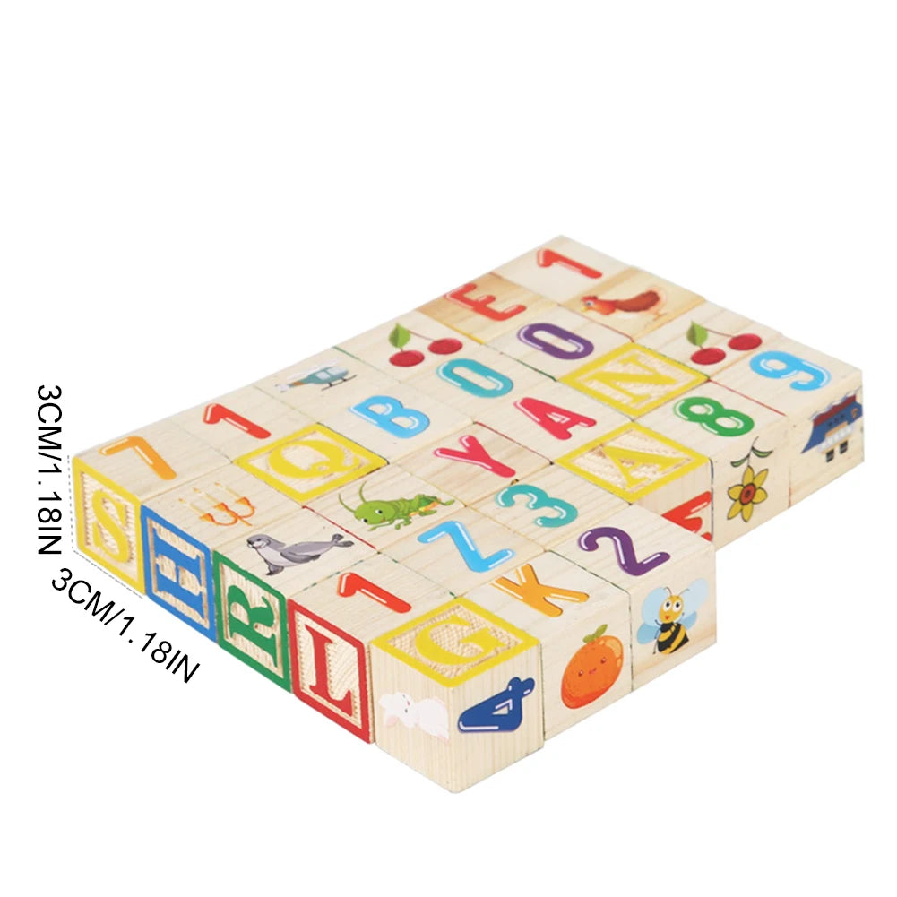 Alphabet & Number Stacking Blocks 27 Pcs ABC Learning Baby Blocks Montessori Toys for Toddlers 1-3 for Boys Girls Kids Gifts