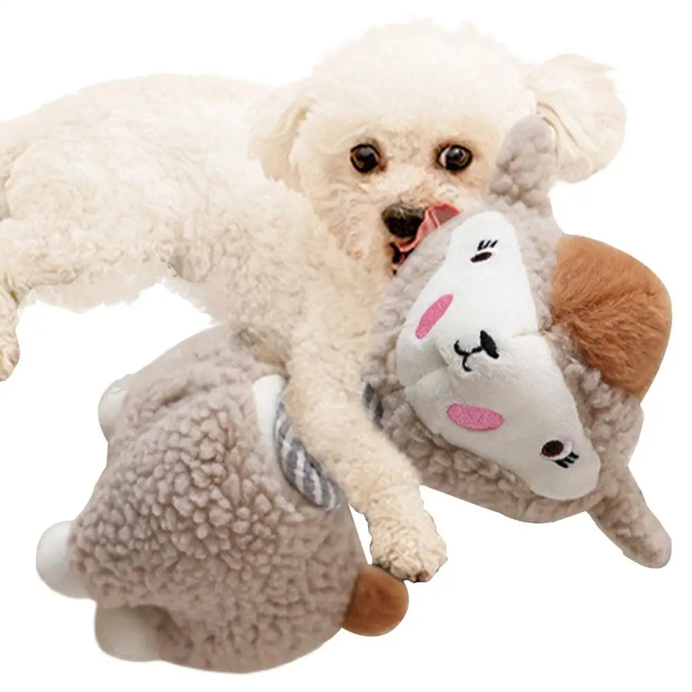 Dog Toys Stuffed Alpaca Chew Squeaking Pet Toy Cute Plush Puzzle Interactive Toy For Dog Cat Chew Squeaky Pet Molar Toy