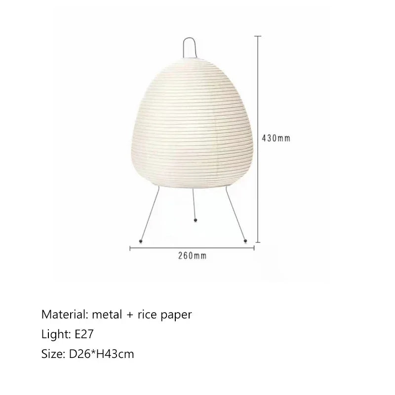 Japanese Wabi Sabi Noguchi Rice Paper Lamp Nordic Retro Living Room Bedroom Home Decoration Bedside Standing Lamp