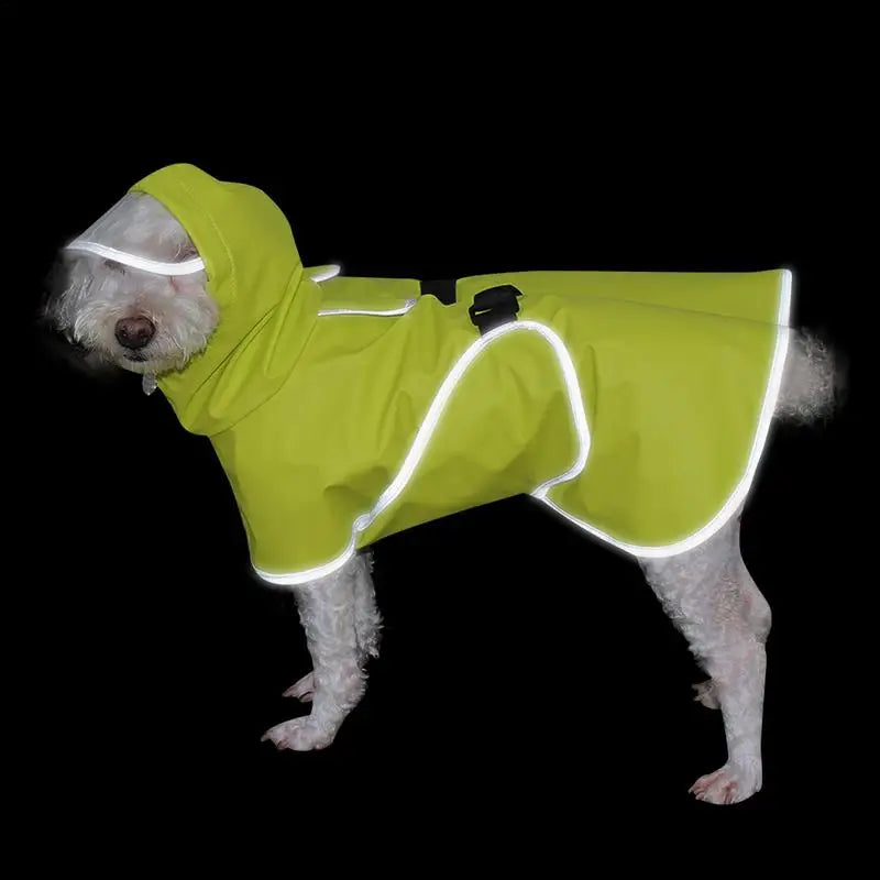 Dog Poncho Reflective Pet Clothes Rope Hole Strip Lightweight Rain Jacket Poncho Hoodies Adjustable Waterproof Dog Rain Jacket