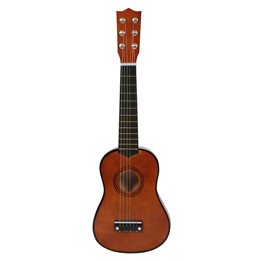 21 Inch Acoustic Guitar Ukulele for Beginners 6 Strings Basswood Guitar with Picks for Children Kids Beginners