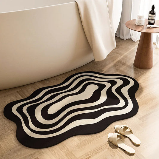 Creative Living Room Carpet Black and White Striped Home Decoration Bedroom Rug Fluffy Plush Children's Play Mat Custom Size