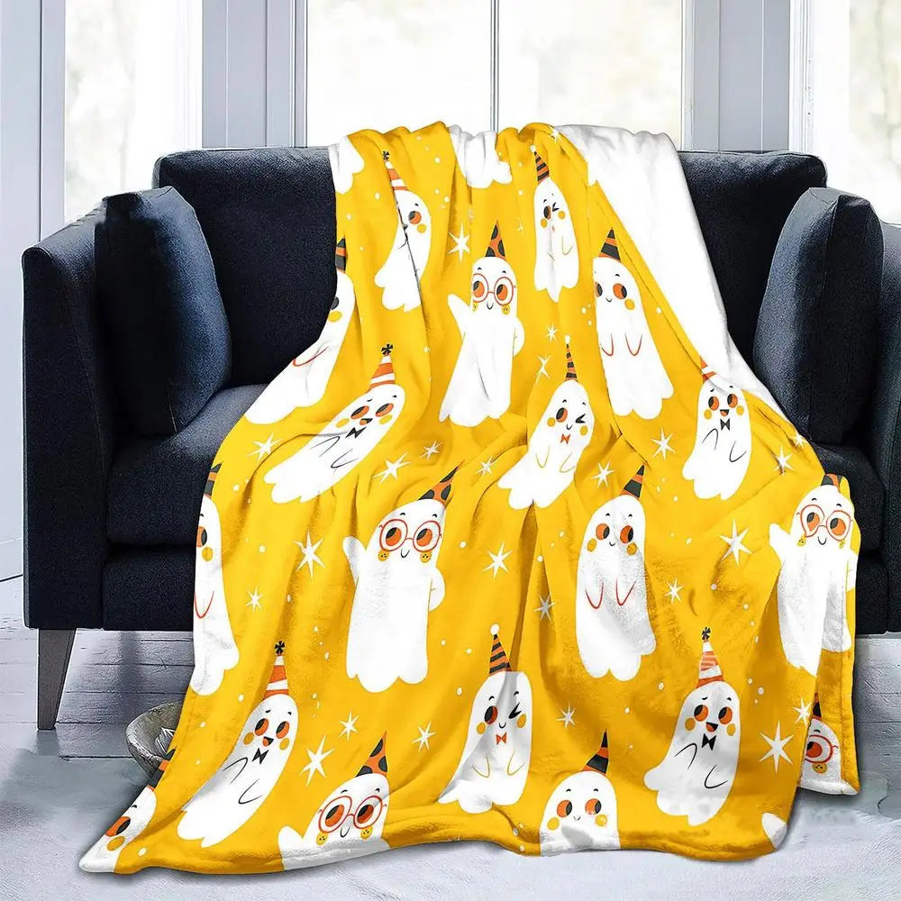 Ghost Blanket Throw Cute Cozy Ghost Blanket Halloween Bedding Ghost Bedding Lightweight Halloween Blankets For Kids Women Adults