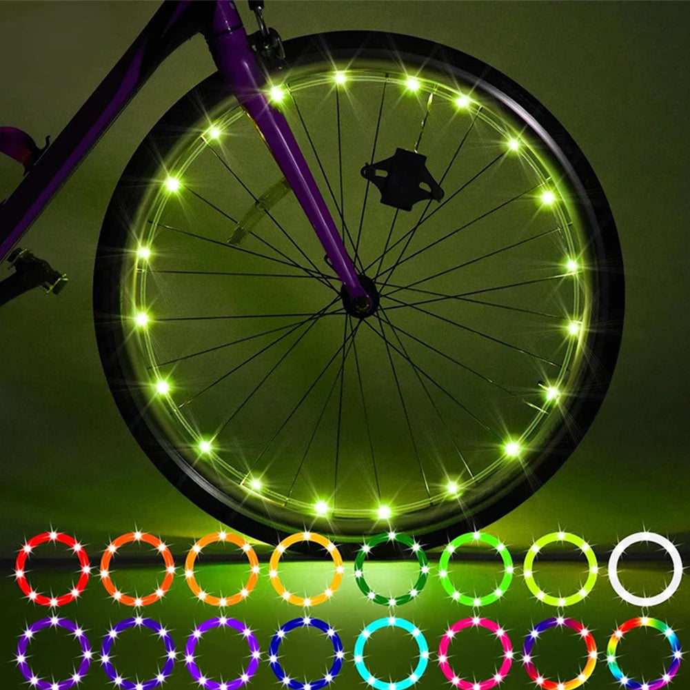 Bicycle Spoke Lights Waterproof Cycling Decoration Safety Warning Tire Strip Light Remote Control for Kids Adults Night Riding