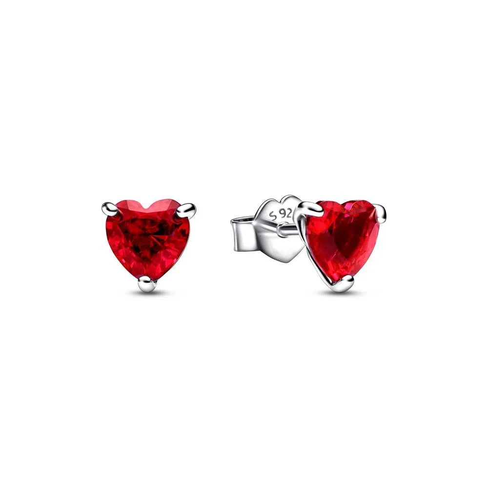 Heart Shape&Timeless Pavé Single-row Hoop Earrings Fashion Fine Jewelry Birthday Gifts 925 Sterling Silver For Women