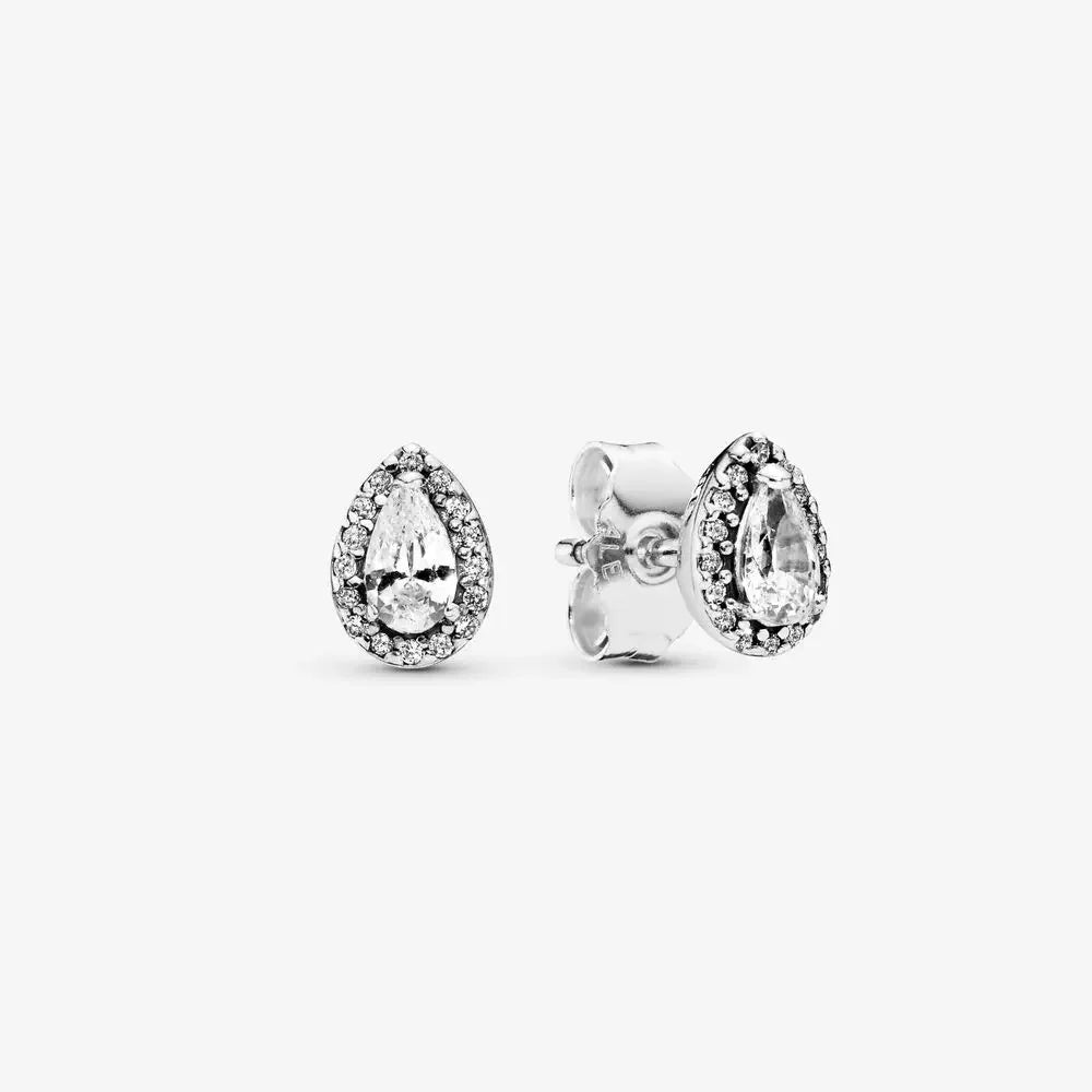 Heart Shape&Timeless Pavé Single-row Hoop Earrings Fashion Fine Jewelry Birthday Gifts 925 Sterling Silver For Women