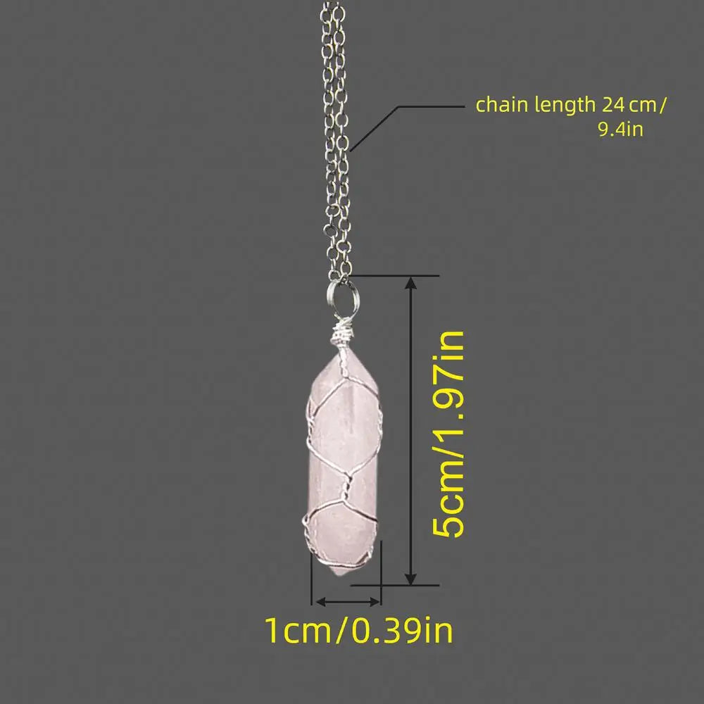 Rough Crystal Necklace Hexagonal Shaped Pendant Necklace For Men And Women Crystals For Jewelry Making Stone Necklaces