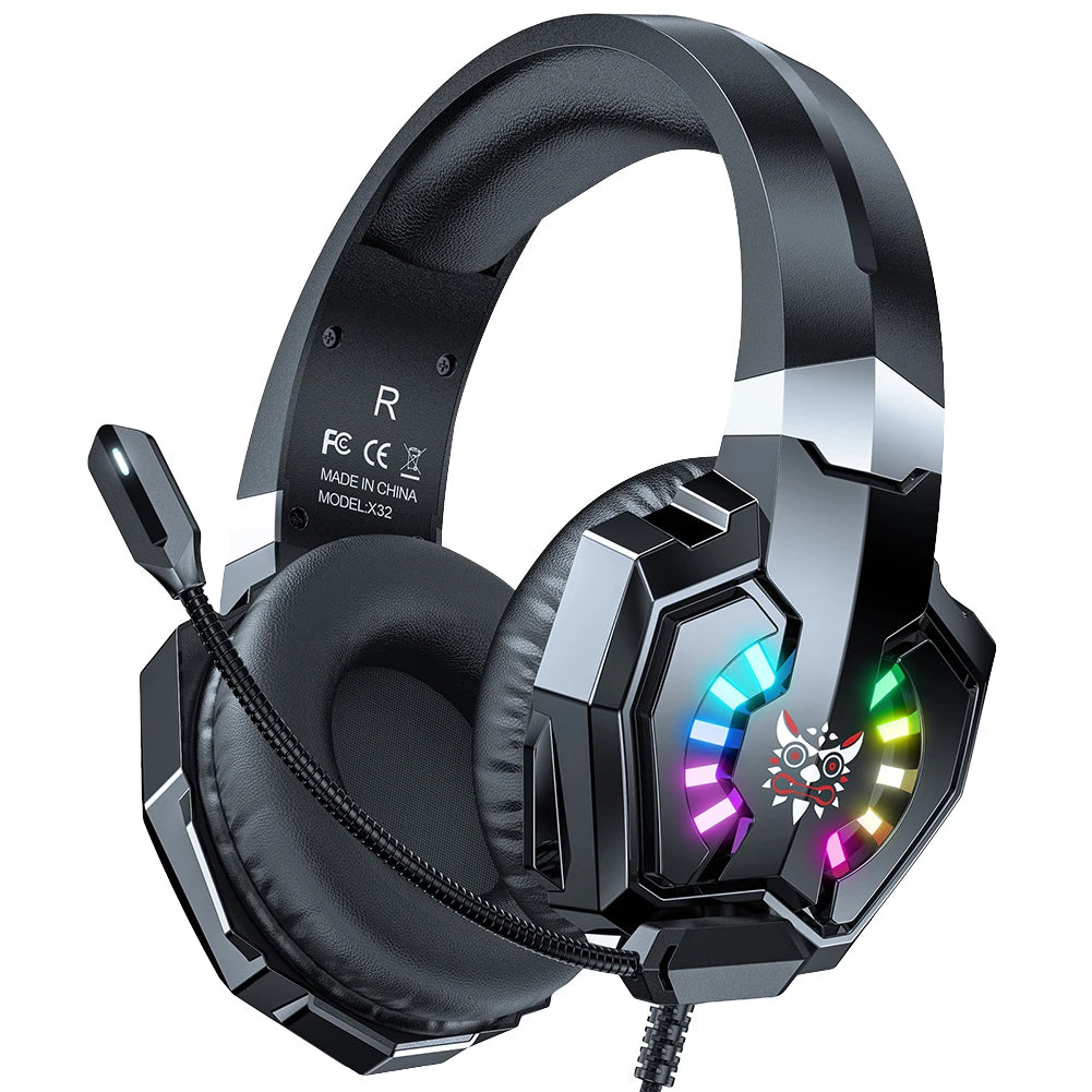 Wireless Gaming Headset Bluetooth-Compatible 5.3 Call Noise Cancelling Over Ear Headphones Gaming Headphones for PC/MAC/XBOX/PS4