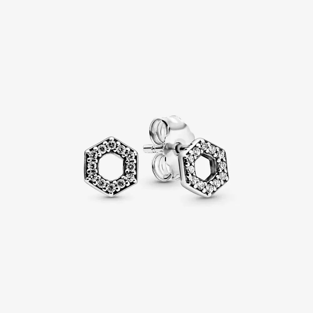 Heart Shape&Timeless Pavé Single-row Hoop Earrings Fashion Fine Jewelry Birthday Gifts 925 Sterling Silver For Women