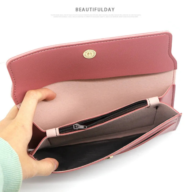 High Quality PU Leather Clutch For Women / Long Wallet With Butterfly Print Fashion Card Holder Purse