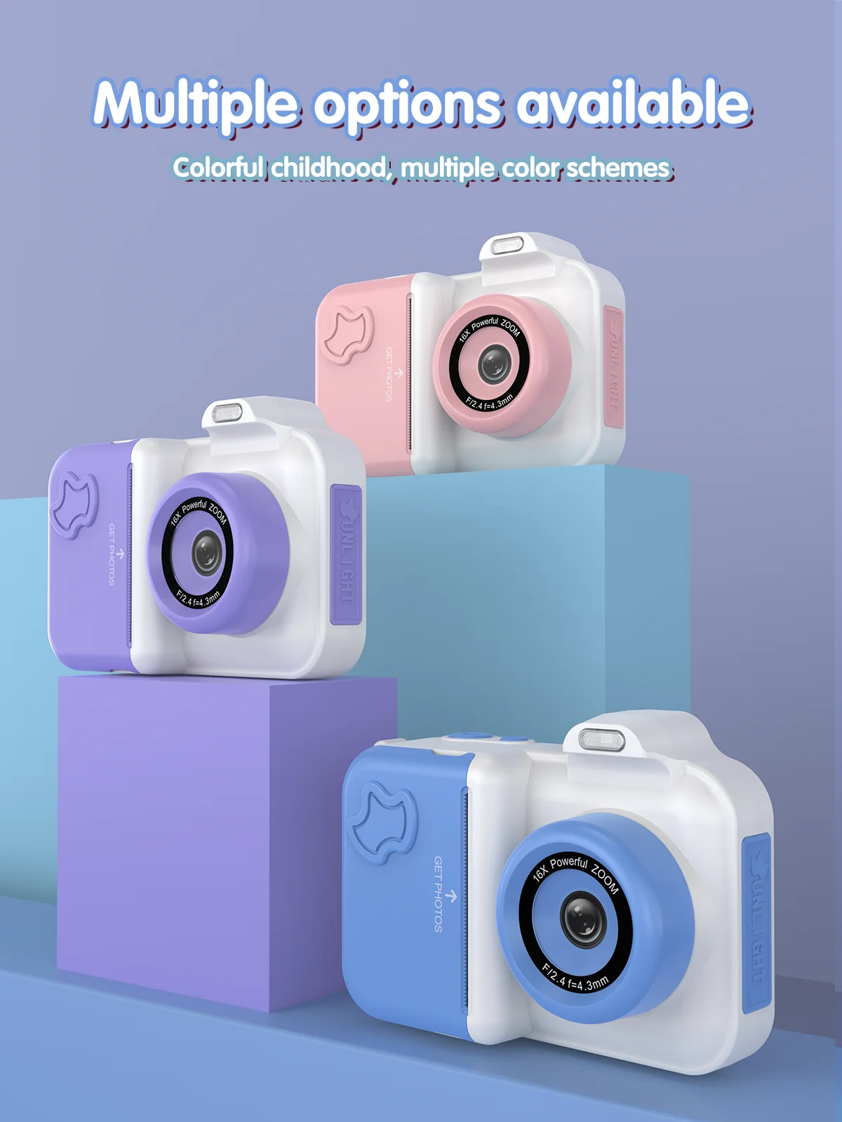 Children Camera Instant Print Camera For Kids Dual Lens Video Recording Photo Thermal Printing Mini Digital Camera With 32G Card