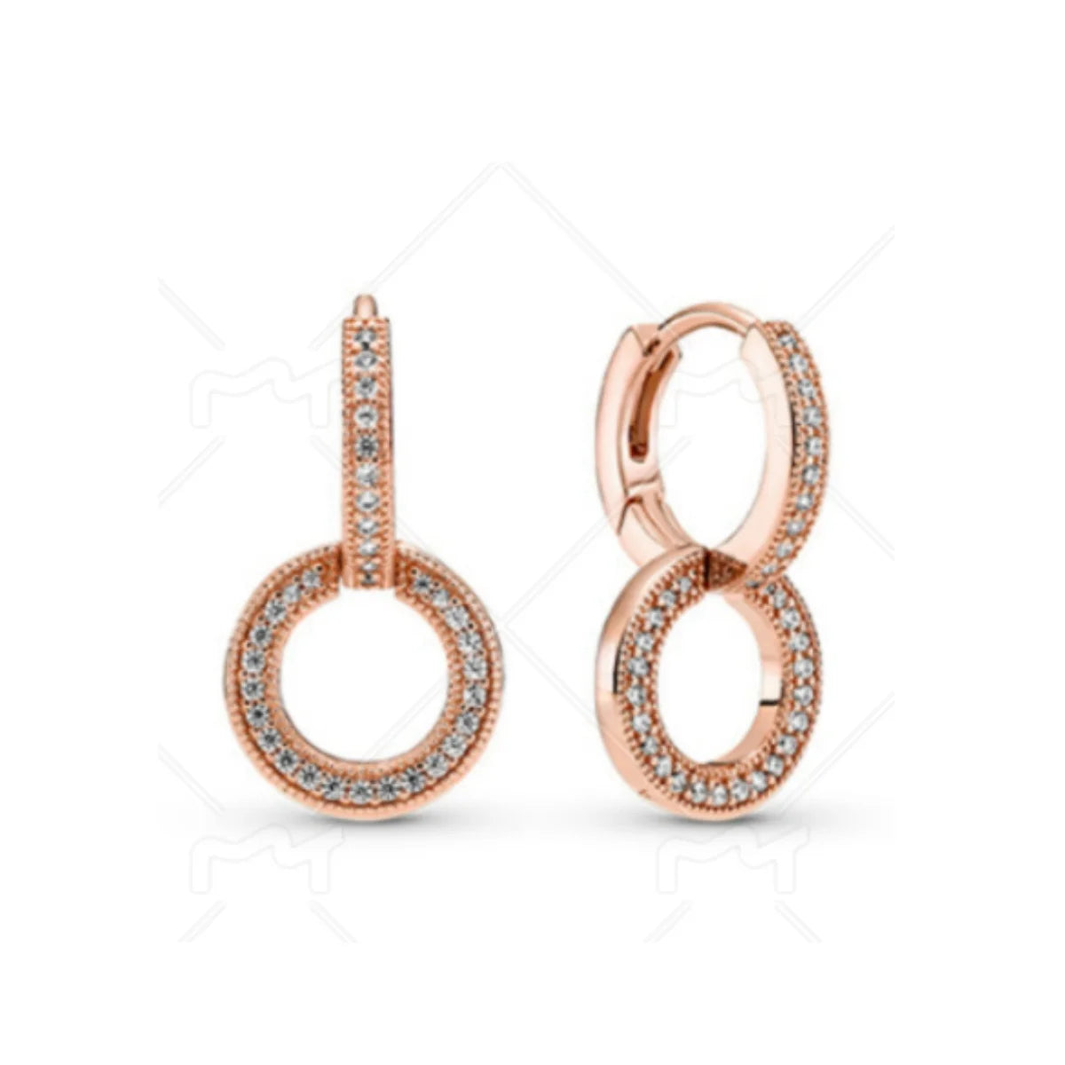 Hot 925 Sterling Silver Sparkling Double Hoop Earrings Fashion Jewelry Fit for Women Birthday Gifts