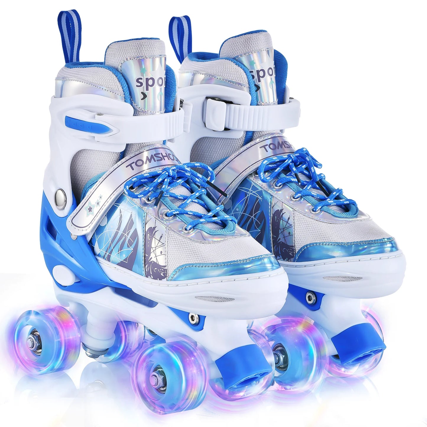 Outdoor Roller Skates LED Luminous Wheels for Children Girls Boys for Kids 4 Size Adjustable Light Up Children's Outdoor Games