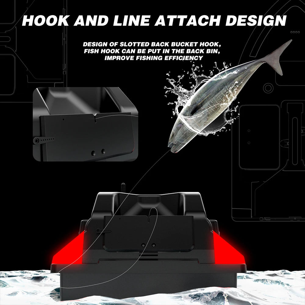 GPS Fishing Bait Boat 500m Remote Control Bait Boat Dual Motor Fish Finder 2KG Loading Support Automatic Cruise/Return/Route