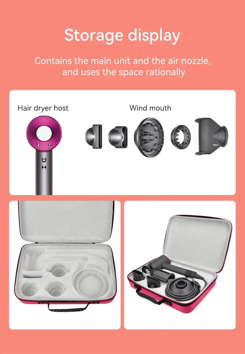 Hard EVA Case for Dyson Supersonic Hair Dryer HD08/HD15 Storage Bags Portable Travel Carrying Box Pink Black and Printing