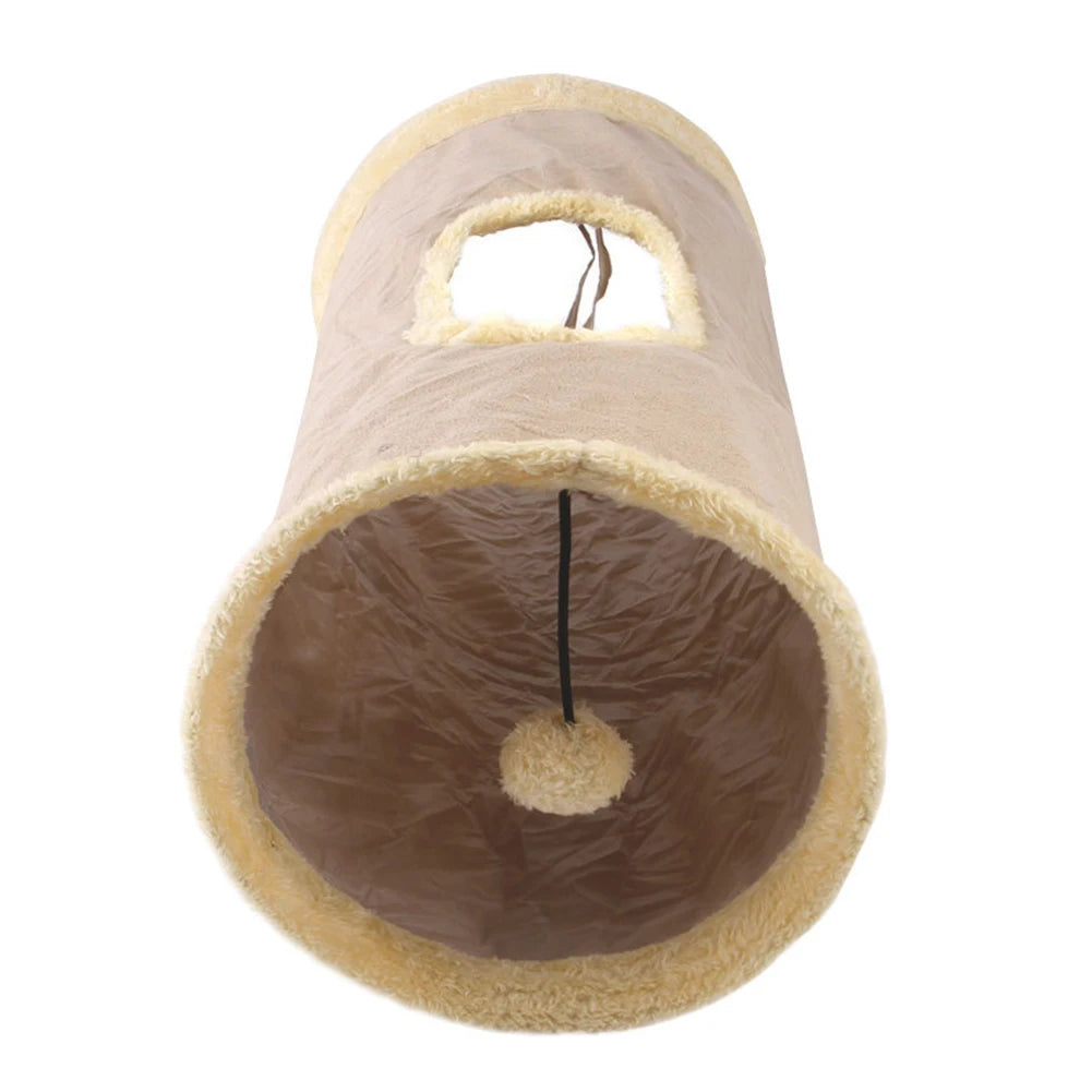 Foldable Cat Tunnel Tube Toy Collapsible Plush Channel Pet Indoor Sports Hiding Training Interactive Game Cat Supplies