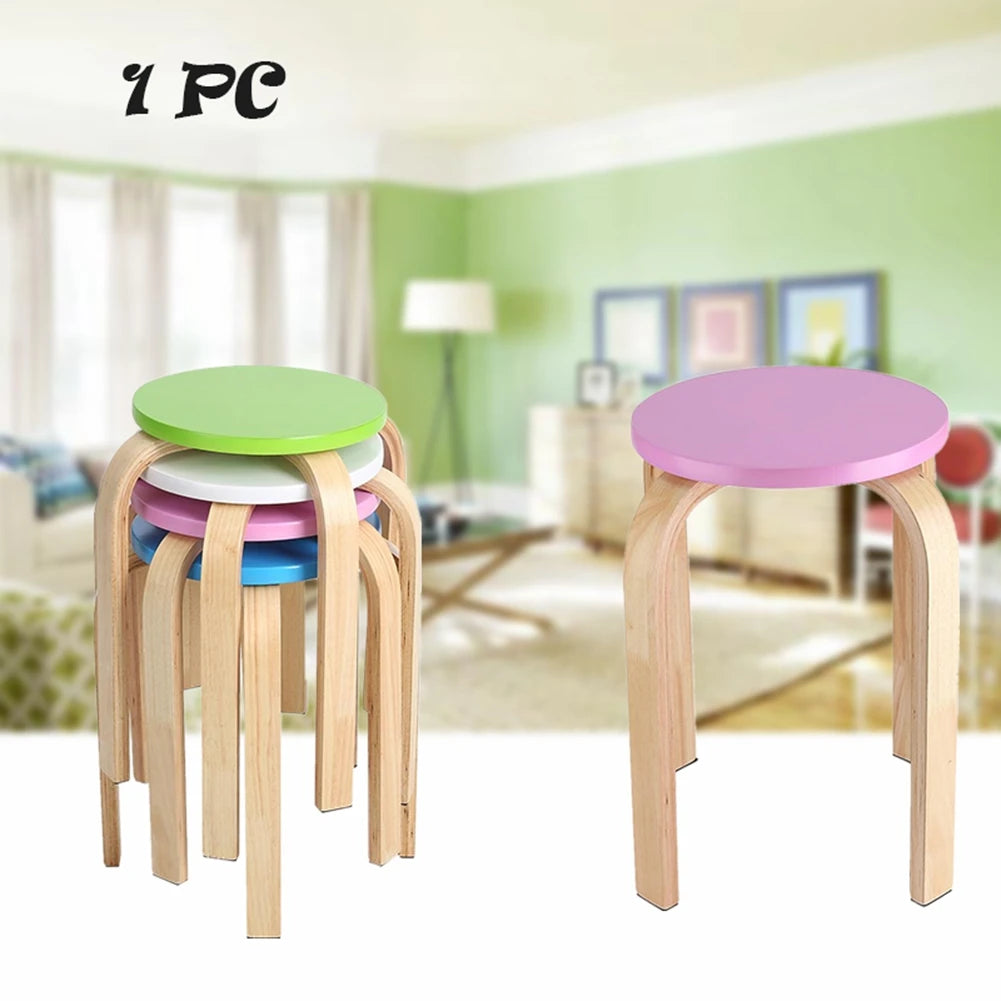 Anti-Slip Bent Wood Stacking Stool Candy Color Home Furniture Kids Room Decor Bentwood Stool Stool Kids Stool Wooden Stool