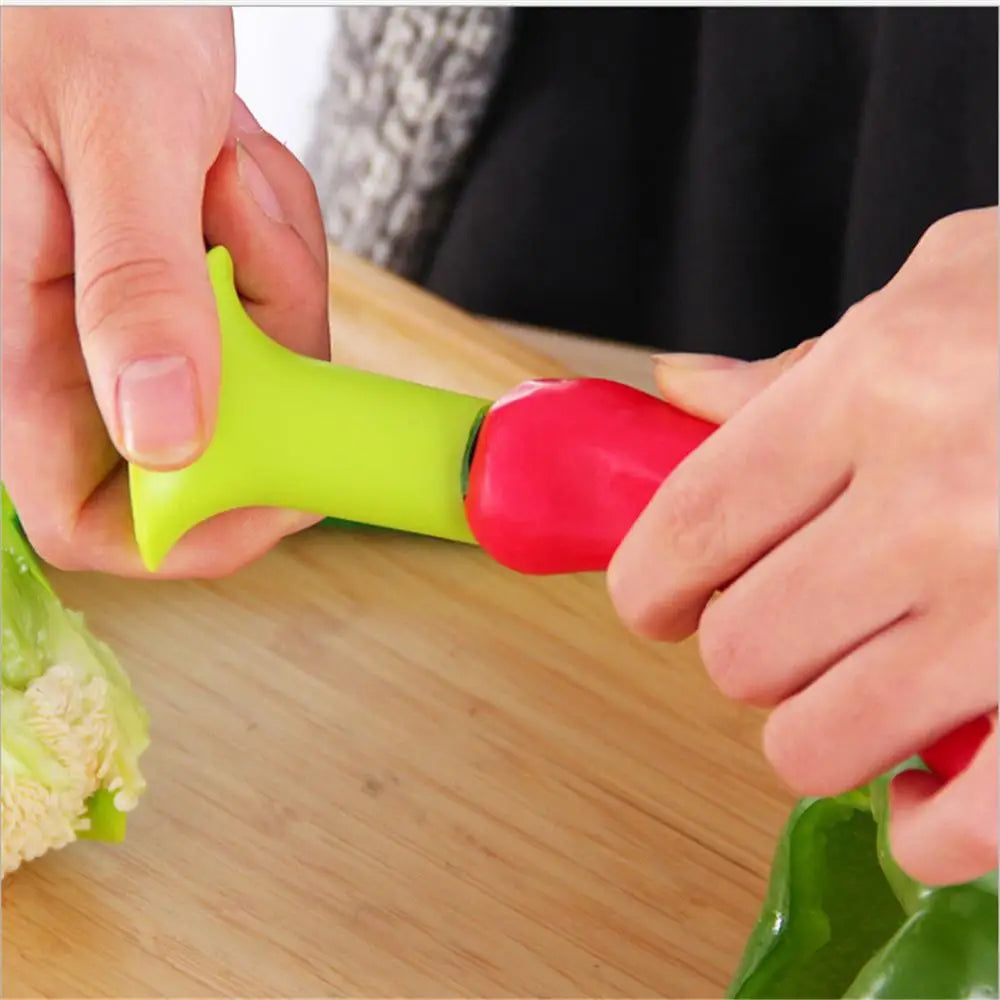 Slicer Vegetable Cutter Random Pepper Fruit Tools Cooking Device 2pcs Kitchen Seed Remover Creative Corer Cleaning Coring Gadget