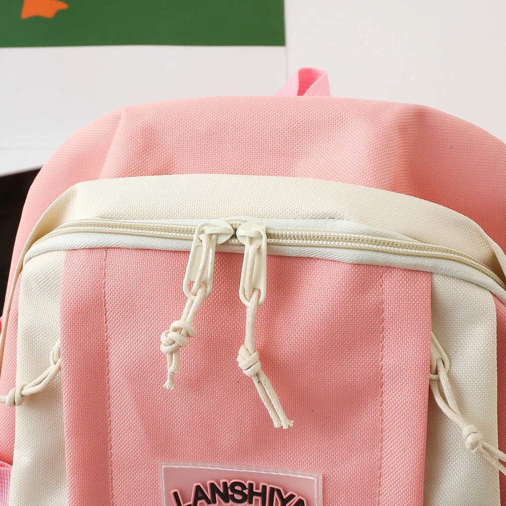 Women School Backpacks Schoolbag Canvas 4in1 For Teenagers Girls Student College Book Bag Satchel CasualBolsas Mochilas