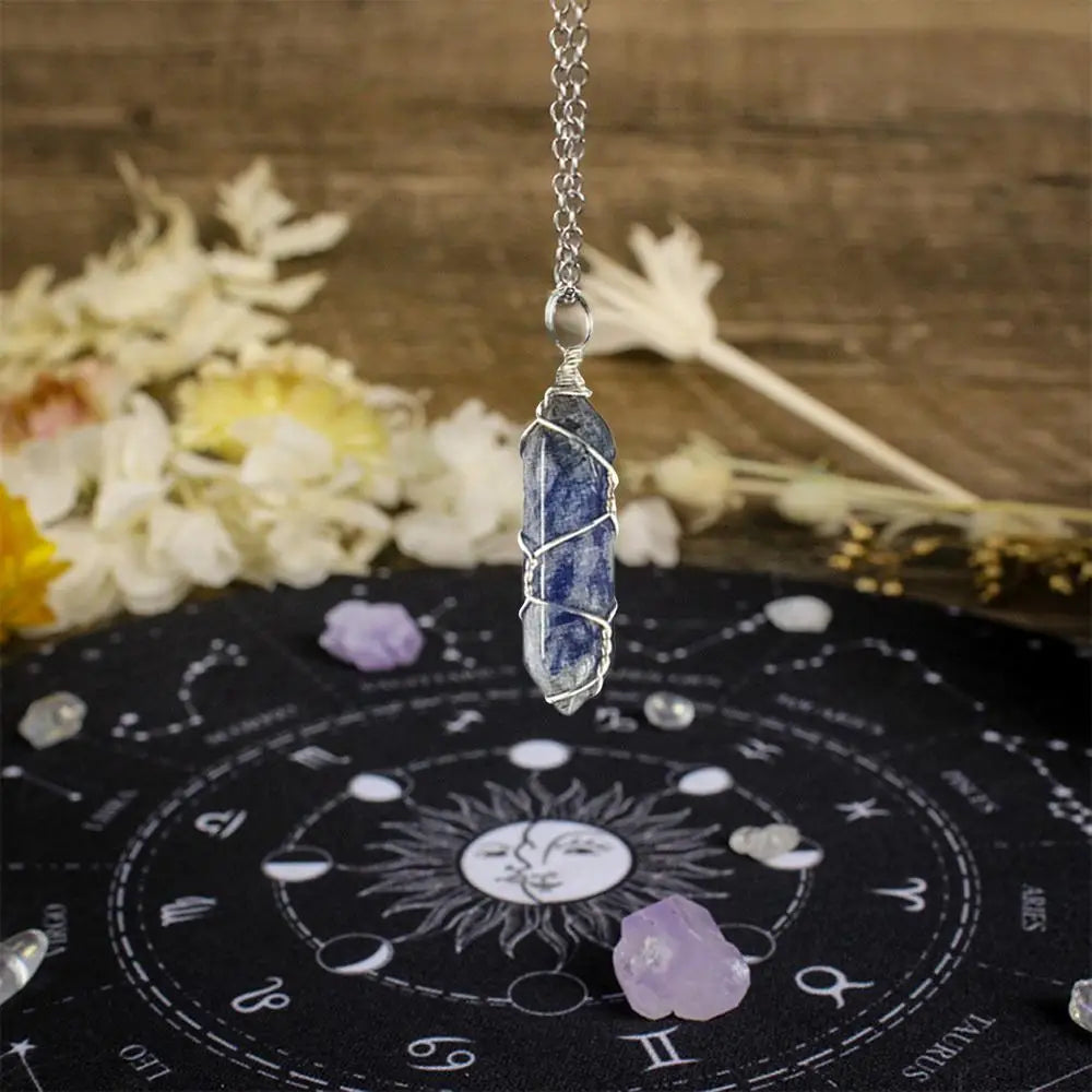 Rough Crystal Necklace Hexagonal Shaped Pendant Necklace For Men And Women Crystals For Jewelry Making Stone Necklaces