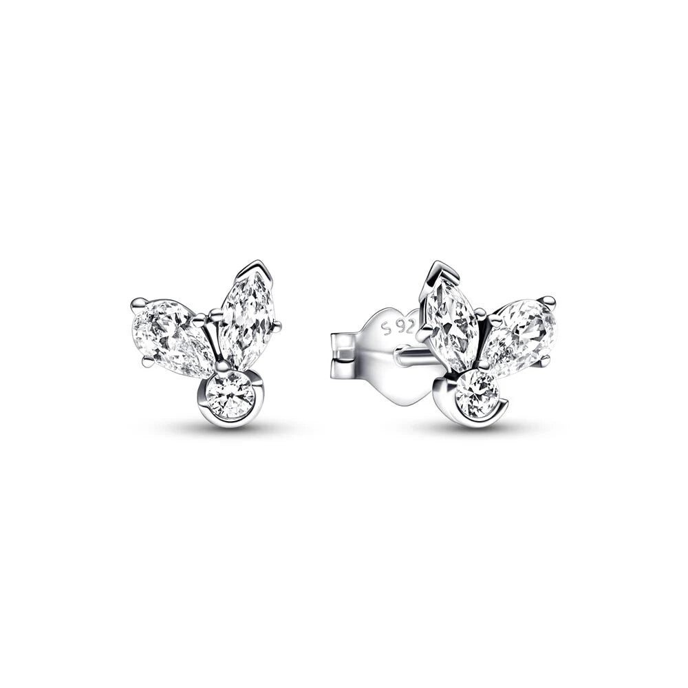 925 Sterling Silver Celestial Sparkling Star&Snowflake Stud Earrings Fit Original Charm Jewelry Party Gifts For Women