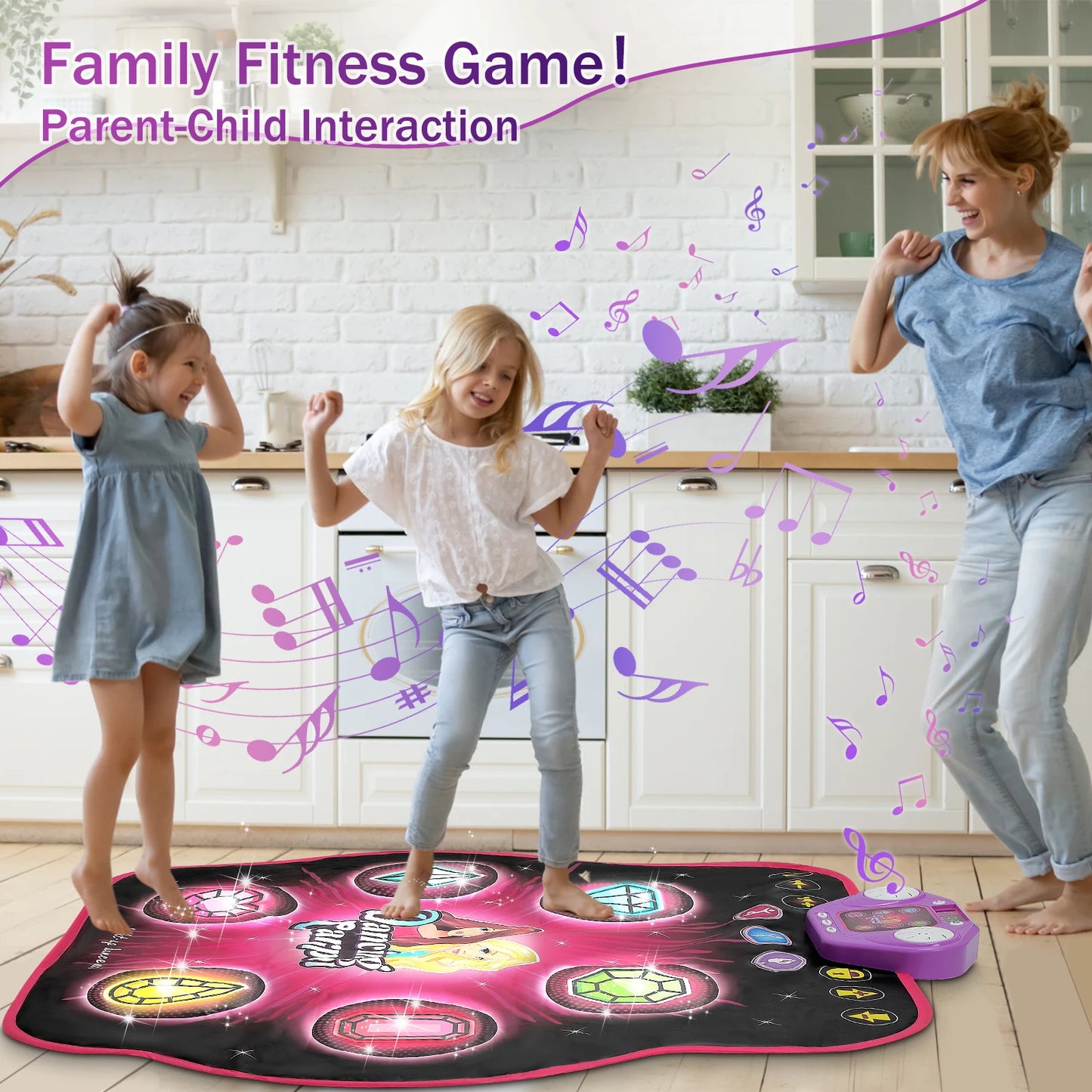 VATOS 27 Levels Dance Mat for Girls Kids 6 LED Keys Light Up Bluetooth Lock 5 Music Dancing Game Toy Ages 3~8 Years Old