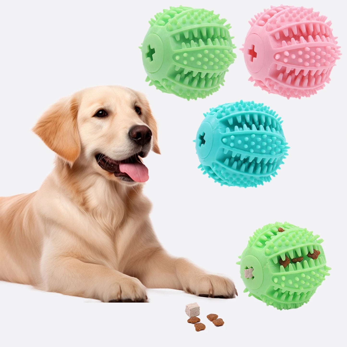 Interactive Dog Toys Food Leakage Toys Durable Rubber Training Ball Funny Dogs Chew Ball Puppy Teeth Cleaning Toy Ball