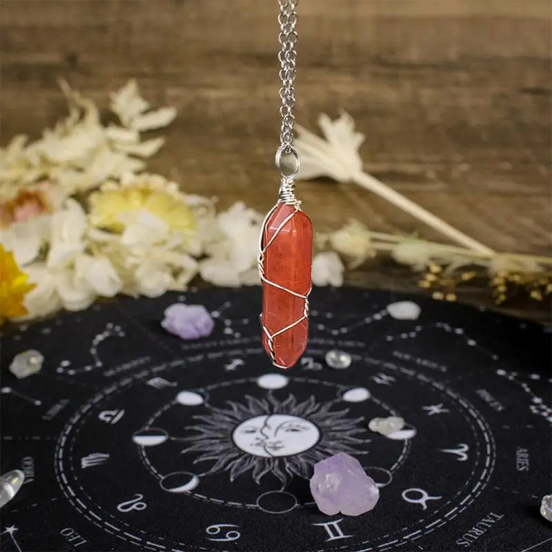 Rough Crystal Necklace Hexagonal Shaped Pendant Necklace For Men And Women Crystals For Jewelry Making Stone Necklaces