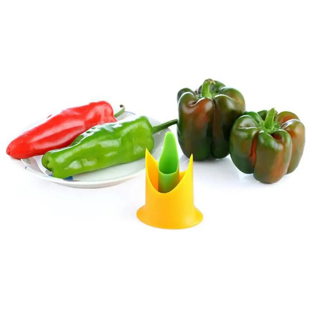 Slicer Vegetable Cutter Random Pepper Fruit Tools Cooking Device 2pcs Kitchen Seed Remover Creative Corer Cleaning Coring Gadget