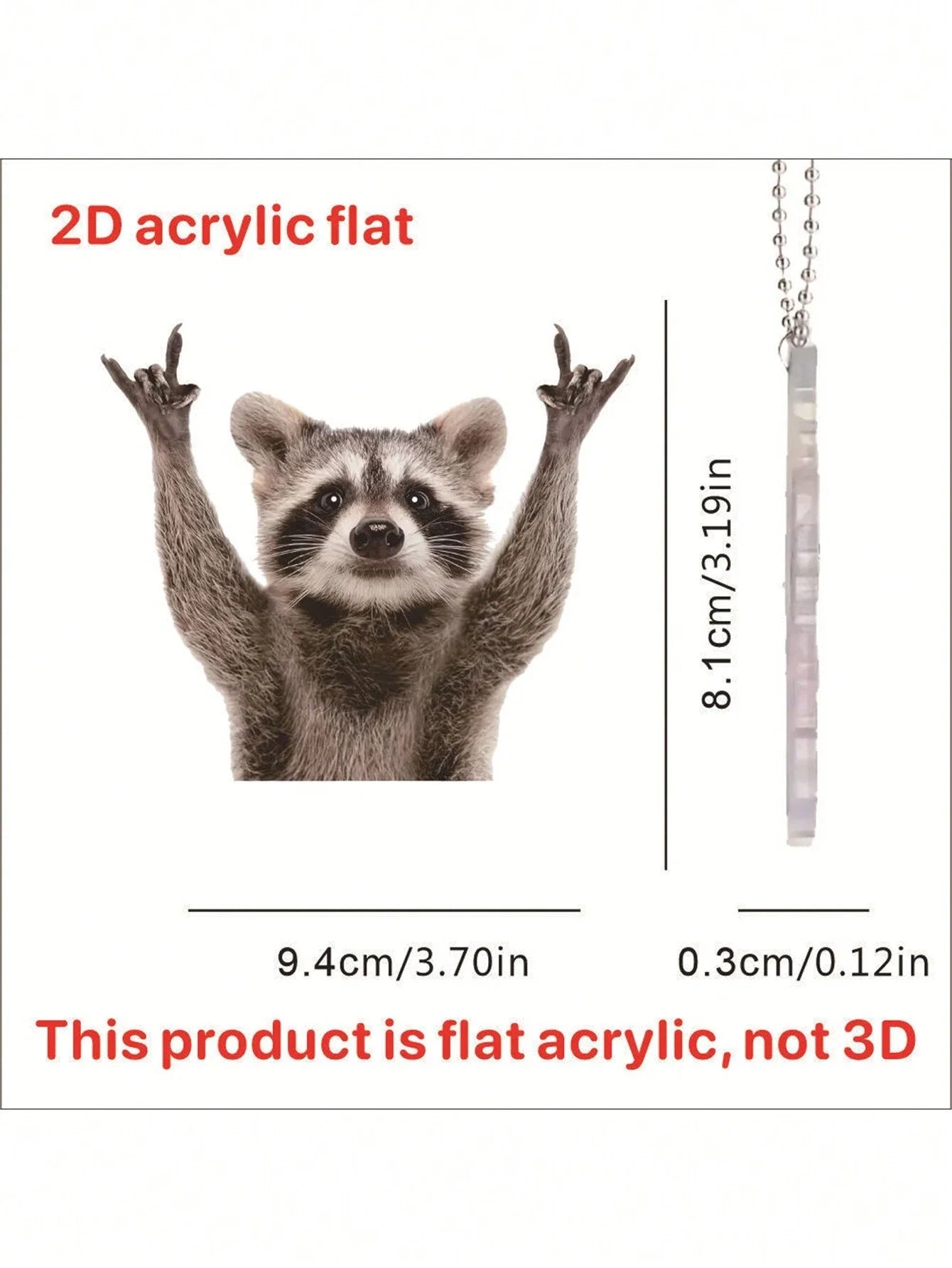 1pc Cute Acrylic Raccoon Rock Car Interior Pendant, Rearview Mirror Decoration Car Accessories Interior Pendant Fidget toys Rose