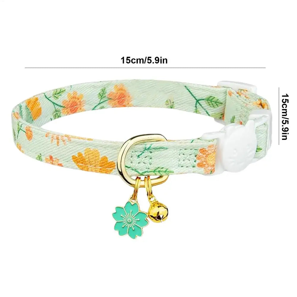 Breakaway Collar Cute Flower Pendant Break Away Collar Adjustable Breakaway Collar Small Boy Cat Collars Outdoor Pet Collar