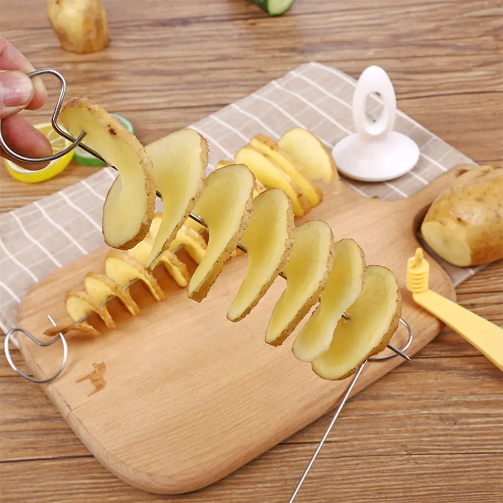 10Set Reusable Twisted Potato Spiral Slice Cutter with 4 Stainless Steel Sticks Creative Fruit And Vegetable Tool Kitchen Access