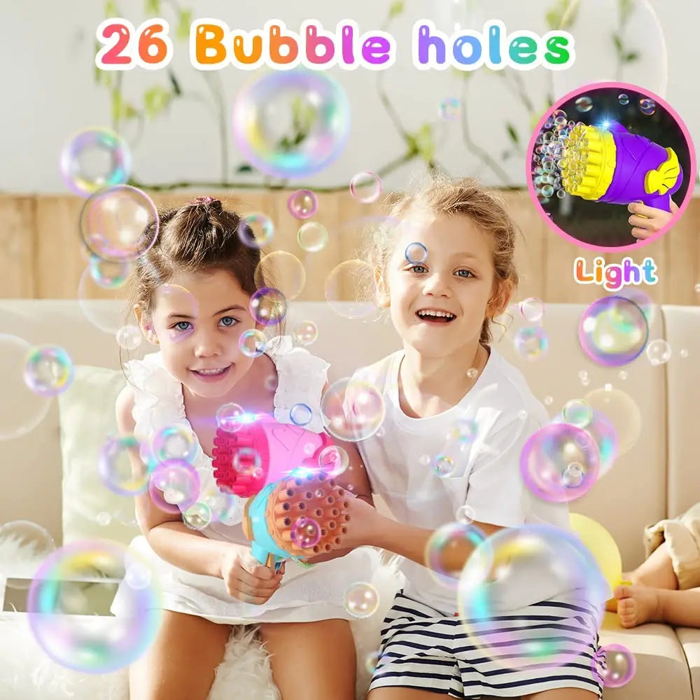 Bubble Machine with Lights Bubble Gun Toys for Kids Summer Toy Gift for Outdoor Indoor Birthday Wedding Party Kids Toys