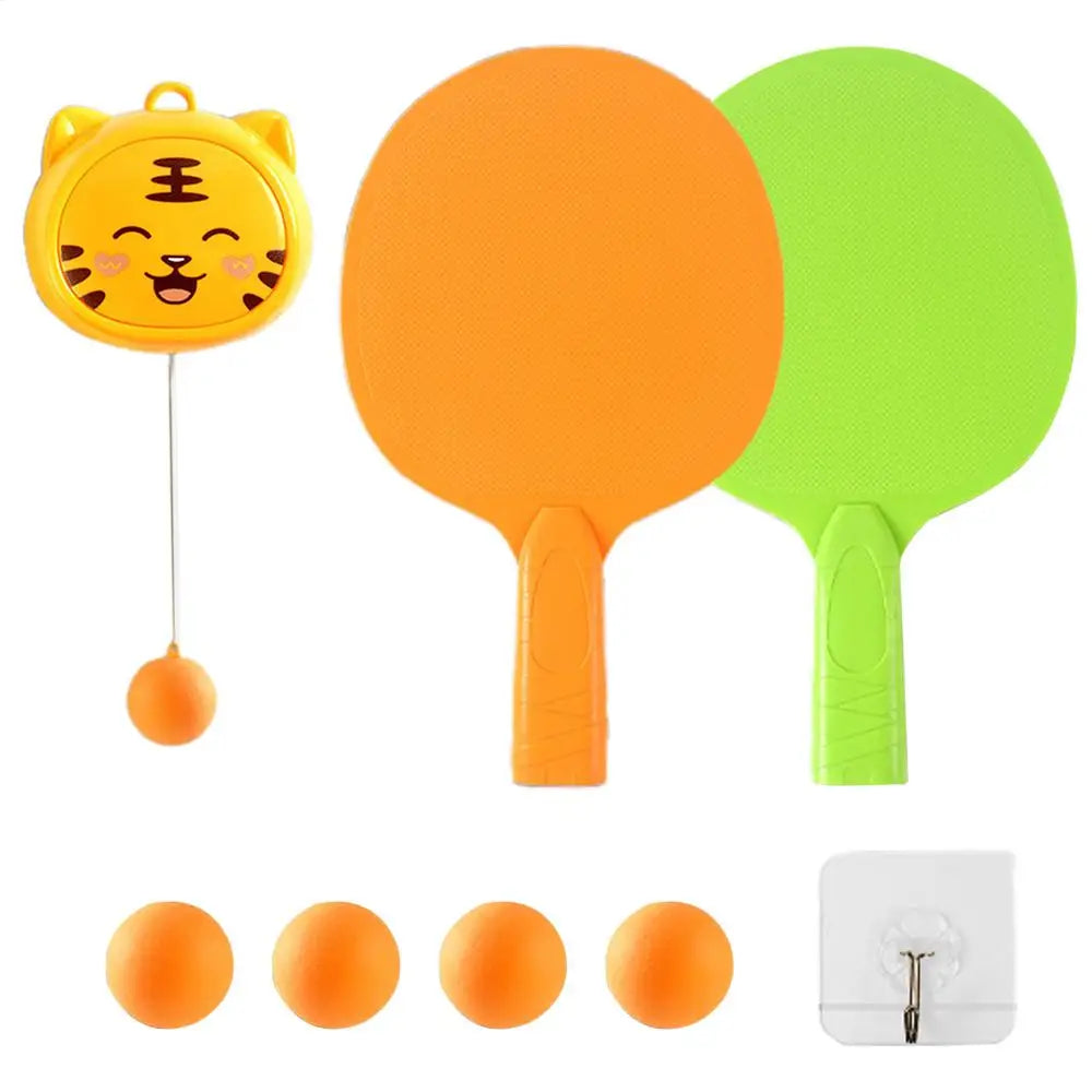 Door Pong Game For Kids Workout Table Tennis Toy With Racket And Balls Dangling Table Tennis Training Sparring Toy Parent-Child