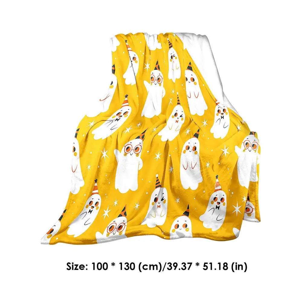 Ghost Blanket Throw Cute Cozy Ghost Blanket Halloween Bedding Ghost Bedding Lightweight Halloween Blankets For Kids Women Adults