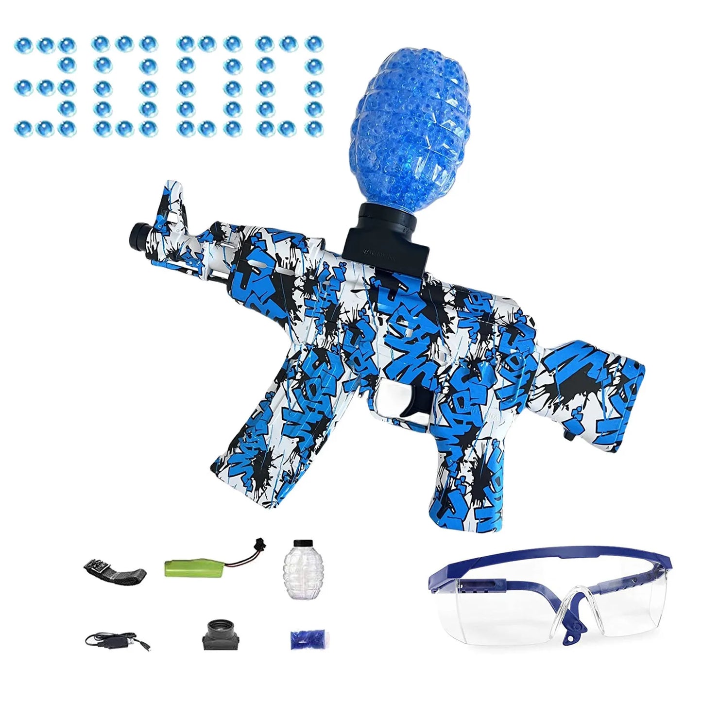 AK47 Electric Splatter Gel Ball With 3000 Water Beads For Outdoor Activities Shooting Team Game Toy Gifts For Teens