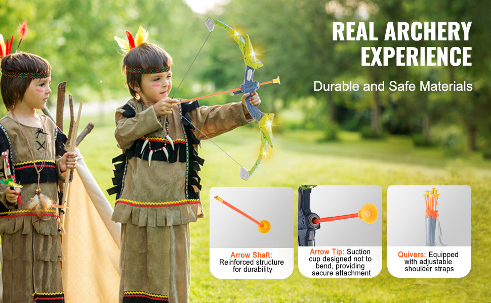 VEVOR Bow And Arrows For Children Kids Archery Bow Practice Recurve Outdoor Sports Game Hunting Shooting Toy Boys Gift Bow Kit