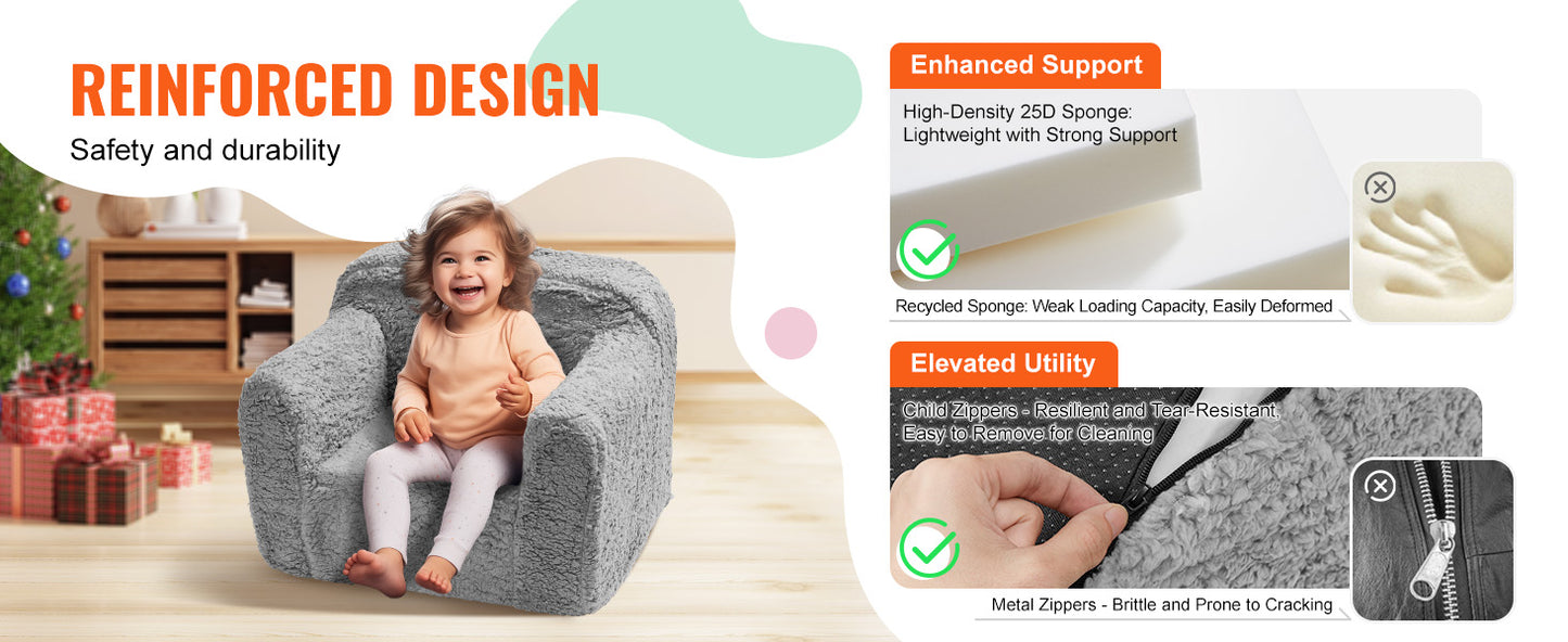 VEVOR Play Couch Kids Sofa Toddler Foam Sofa Couch with High-density 25D Sponge for Playing Creativing Sleeping Kids Furniture